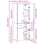 Casa si Gradina - Mobilier - Comode si corpuri - Corpuri bucatarie - Bufet Pe perete Stejar Negru 69,5 x 34 x 180 cm Lemn compozit - Infinity.ro