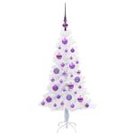 Casa si Gradina - Decoratiuni - Decoratiuni de sezon - Brad de Craciun artificial cu 150 LED Alb 120 cm PVC si Otel - Infinity.ro