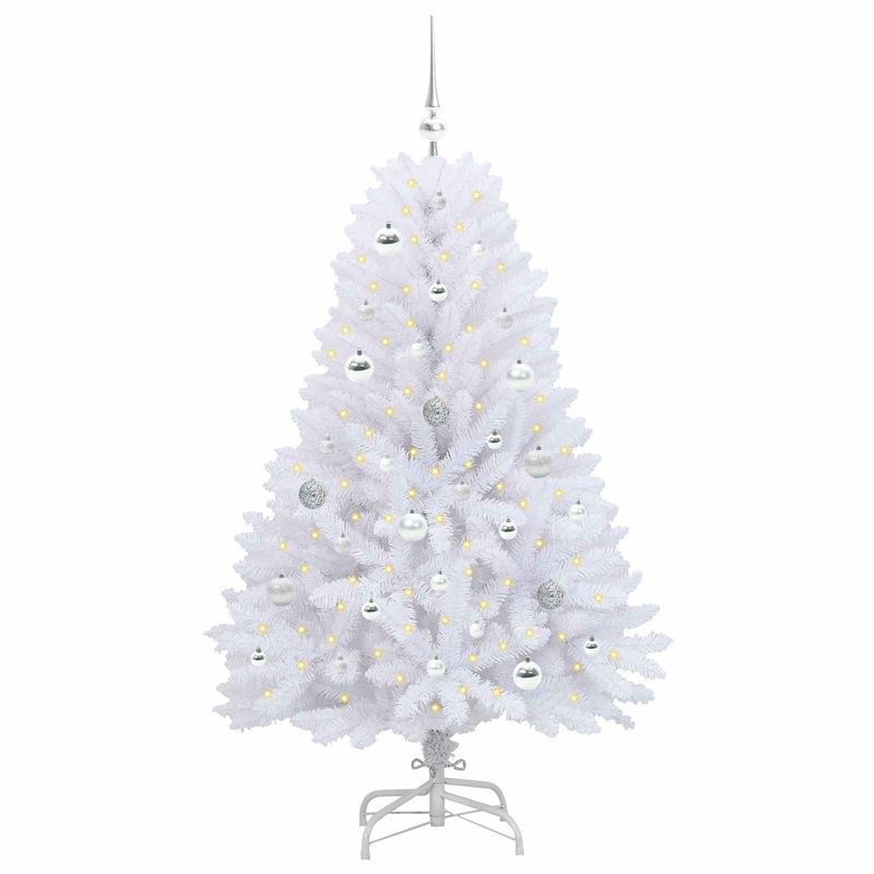 Casa si Gradina - Decoratiuni - Decoratiuni de sezon - Brad de Craciun artificial cu ramuri articulare Alb 150 cm - Infinity.ro