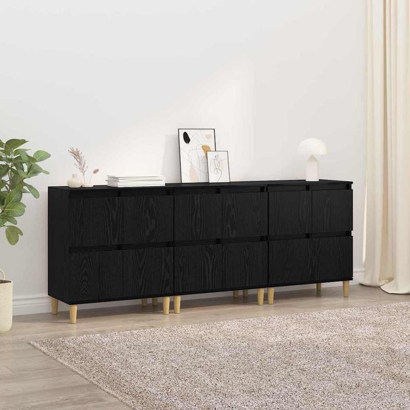 Casa si Gradina - Mobilier - Comode si corpuri - Comode - Bufeturi 3 pcs Stejar Negru 60 x 35 x 70 cm Lemn compozit - Infinity.ro