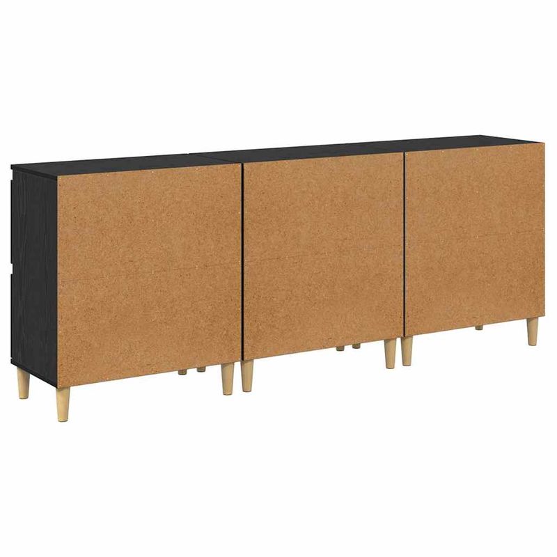 Casa si Gradina - Mobilier - Comode si corpuri - Comode - Bufeturi 3 pcs Stejar Negru 60 x 35 x 70 cm Lemn compozit - Infinity.ro