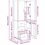 Casa si Gradina - Mobilier - Comode si corpuri - Corpuri bucatarie - Bufet Pe perete Lemn Vechi 69,5 x 34 x 180 cm Lemn compozit - Infinity.ro