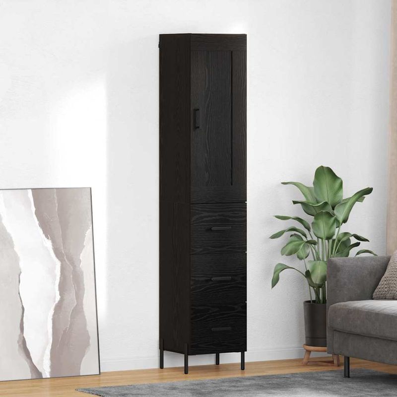 Casa si Gradina - Mobilier - Comode si corpuri - Corpuri bucatarie - Bufet cu sertar Stejar Negru 34,5 x 34 x 180 cm Lemn compozit - Infinity.ro