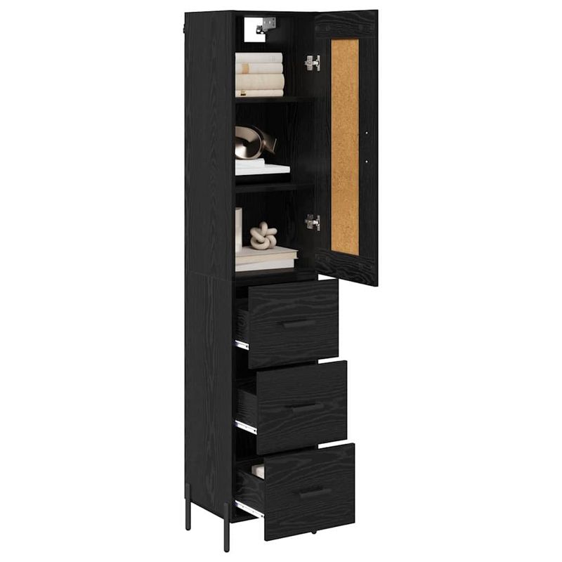 Casa si Gradina - Mobilier - Comode si corpuri - Corpuri bucatarie - Bufet cu sertar Stejar Negru 34,5 x 34 x 180 cm Lemn compozit - Infinity.ro