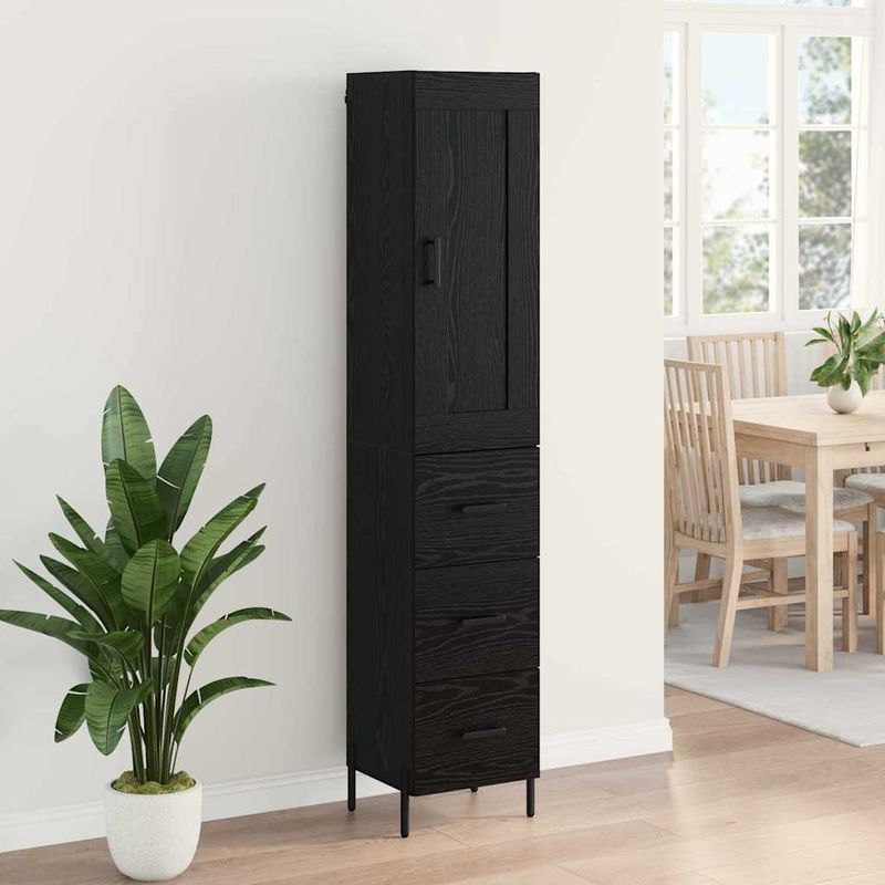 Casa si Gradina - Mobilier - Comode si corpuri - Corpuri bucatarie - Bufet cu sertar Stejar Negru 34,5 x 34 x 180 cm Lemn compozit - Infinity.ro