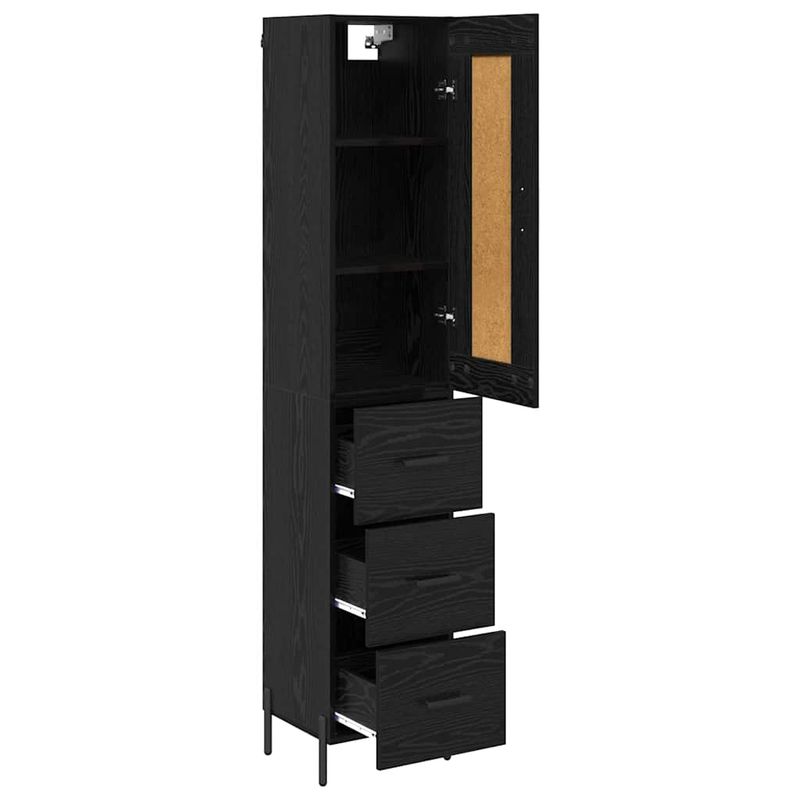 Casa si Gradina - Mobilier - Comode si corpuri - Corpuri bucatarie - Bufet cu sertar Stejar Negru 34,5 x 34 x 180 cm Lemn compozit - Infinity.ro