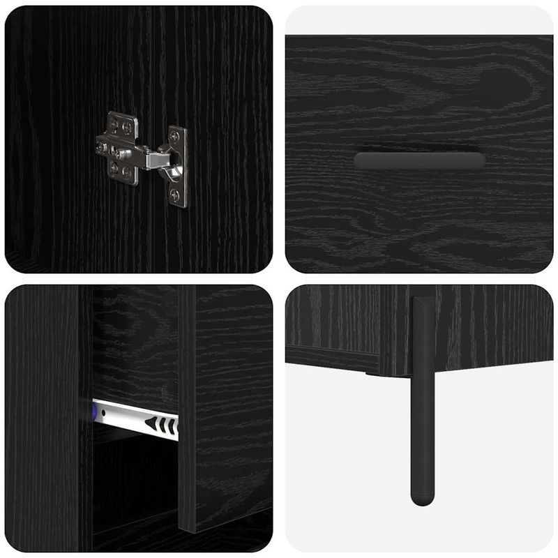 Casa si Gradina - Mobilier - Comode si corpuri - Corpuri bucatarie - Bufet cu sertar Stejar Negru 34,5 x 34 x 180 cm Lemn compozit - Infinity.ro