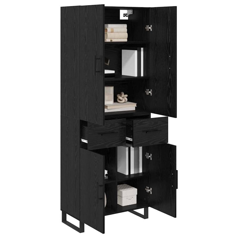 Casa si Gradina - Mobilier - Comode si corpuri - Comode - Bufet Pe perete cu sertar 2 pcs Stejar Negru Lemn compozit - Infinity.ro