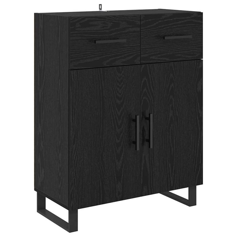 Casa si Gradina - Mobilier - Comode si corpuri - Comode - Bufet Pe perete cu sertar 2 pcs Stejar Negru Lemn compozit - Infinity.ro