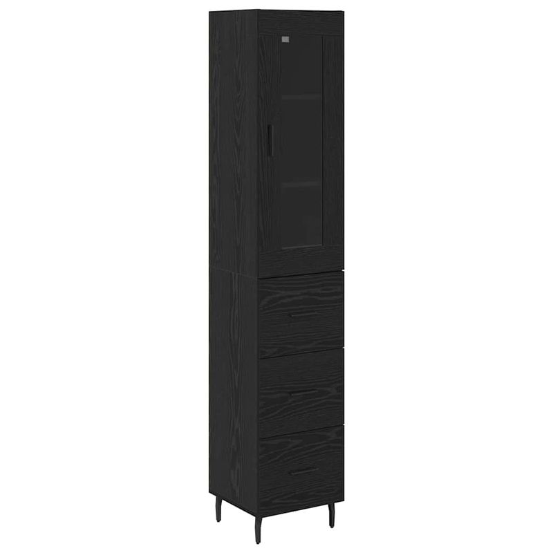 Casa si Gradina - Mobilier - Comode si corpuri - Corpuri bucatarie - Bufet cu sertar Stejar Negru 34,5 x 34 x 180 cm Lemn compozit - Infinity.ro