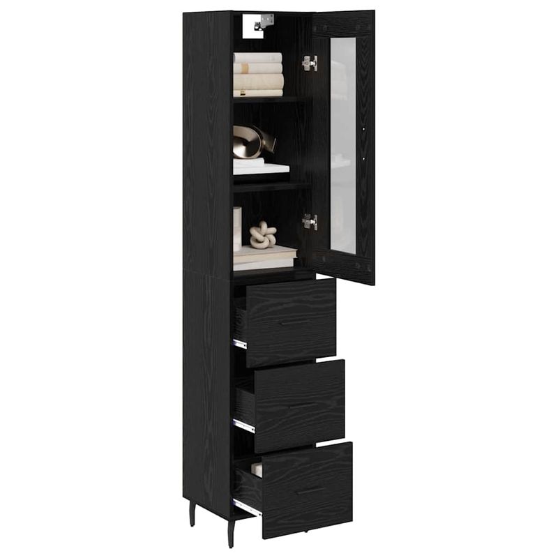 Casa si Gradina - Mobilier - Comode si corpuri - Corpuri bucatarie - Bufet cu sertar Stejar Negru 34,5 x 34 x 180 cm Lemn compozit - Infinity.ro