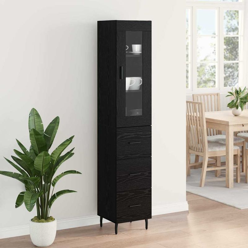 Casa si Gradina - Mobilier - Comode si corpuri - Corpuri bucatarie - Bufet cu sertar Stejar Negru 34,5 x 34 x 180 cm Lemn compozit - Infinity.ro