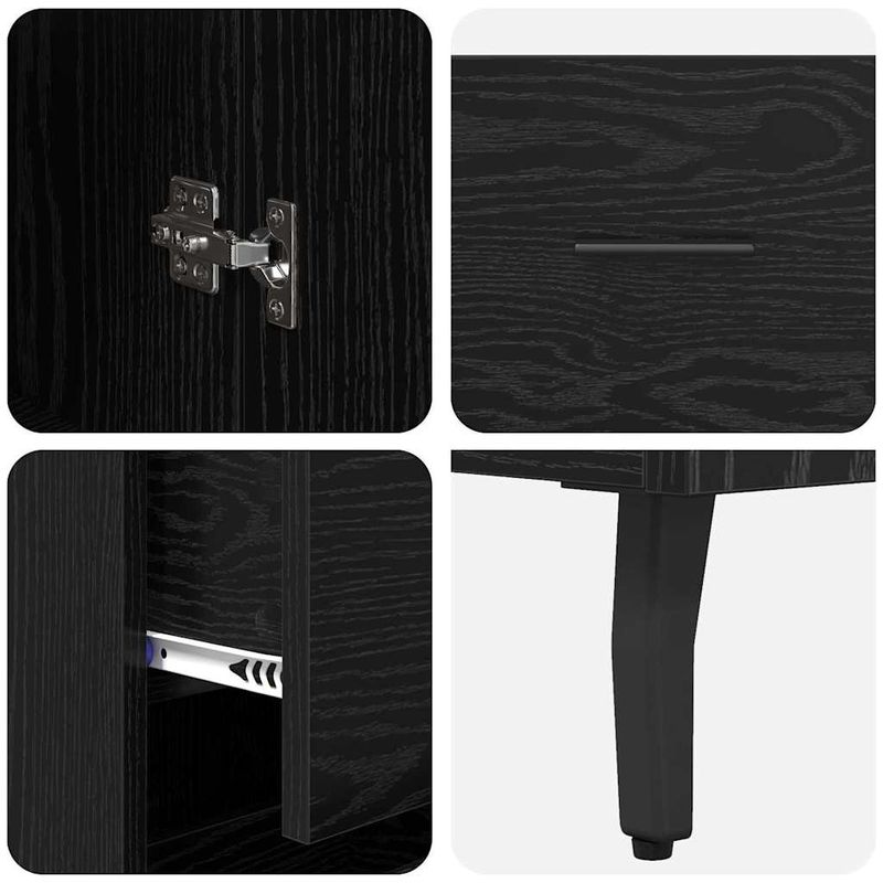 Casa si Gradina - Mobilier - Comode si corpuri - Corpuri bucatarie - Bufet cu sertar Stejar Negru 34,5 x 34 x 180 cm Lemn compozit - Infinity.ro