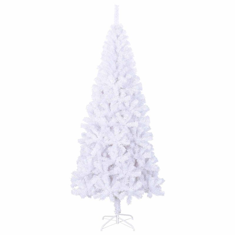 Casa si Gradina - Decoratiuni - Decoratiuni de sezon - Brad de Craciun artificial cu 300 LED Alb 210 cm PVC si Otel - Infinity.ro