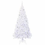 Casa si Gradina - Decoratiuni - Decoratiuni de sezon - Brad de Craciun artificial cu 300 LED Alb 210 cm PVC si Otel - Infinity.ro