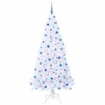 Casa si Gradina - Decoratiuni - Decoratiuni de sezon - Brad de Craciun artificial cu 300 LED Alb 210 cm PVC si Otel - Infinity.ro