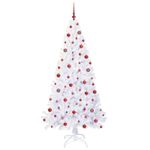 Casa si Gradina - Decoratiuni - Decoratiuni de sezon - Brad de Craciun artificial cu 300 LED Alb 210 cm PVC si Otel - Infinity.ro