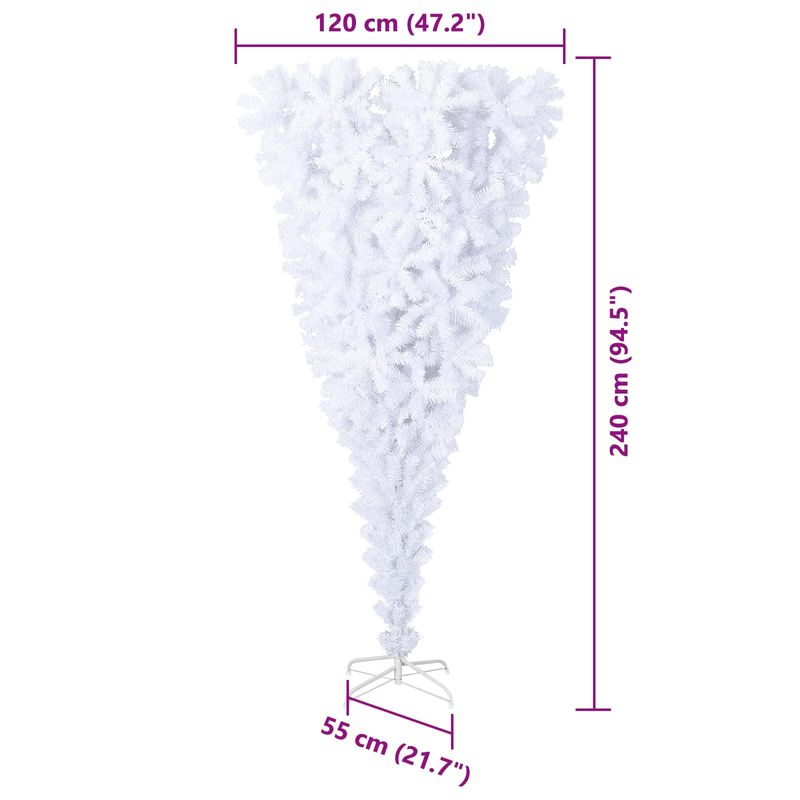 Casa si Gradina - Decoratiuni - Decoratiuni de sezon - Brad de Craciun artificial cu 300 LED Alb 240 cm PVC si Otel - Infinity.ro