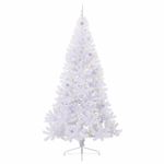 Casa si Gradina - Decoratiuni - Decoratiuni de sezon - Brad de Craciun artificial cu 300 LED Alb 240 cm PVC si Otel - Infinity.ro