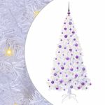 Casa si Gradina - Decoratiuni - Decoratiuni de sezon - Brad de Craciun artificial cu 300 LED Alb 180 cm PVC si Otel - Infinity.ro
