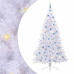 Casa si Gradina - Decoratiuni - Decoratiuni de sezon - Brad de Craciun artificial cu 300 LED Alb 240 cm PVC si Otel - Infinity.ro