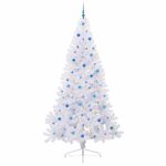 Casa si Gradina - Decoratiuni - Decoratiuni de sezon - Brad de Craciun artificial cu 300 LED Alb 240 cm PVC si Otel - Infinity.ro