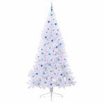 Casa si Gradina - Decoratiuni - Decoratiuni de sezon - Brad de Craciun artificial cu 300 LED Alb 240 cm PVC si Otel - Infinity.ro