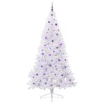 Casa si Gradina - Decoratiuni - Decoratiuni de sezon - Brad de Craciun artificial cu 300 LED Alb 240 cm PVC si Otel - Infinity.ro