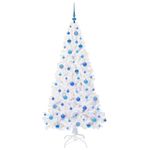 Casa si Gradina - Decoratiuni - Decoratiuni de sezon - Brad de Craciun artificial cu 300 LED Alb 180 cm PVC si Otel - Infinity.ro