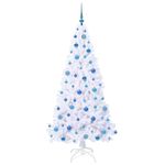 Casa si Gradina - Decoratiuni - Decoratiuni de sezon - Brad de Craciun artificial cu 300 LED Alb 180 cm PVC si Otel - Infinity.ro