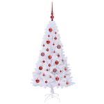 Casa si Gradina - Decoratiuni - Decoratiuni de sezon - Brad de Craciun artificial cu 150 LED Alb 120 cm PVC si Otel - Infinity.ro