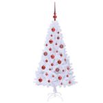 Casa si Gradina - Decoratiuni - Decoratiuni de sezon - Brad de Craciun artificial cu 150 LED Alb 120 cm PVC si Otel - Infinity.ro