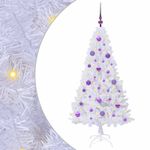 Casa si Gradina - Decoratiuni - Decoratiuni de sezon - Brad de Craciun artificial cu 150 LED Alb 150 cm PVC si Otel - Infinity.ro