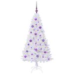 Casa si Gradina - Decoratiuni - Decoratiuni de sezon - Brad de Craciun artificial cu 150 LED Alb 150 cm PVC si Otel - Infinity.ro