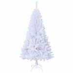 Casa si Gradina - Decoratiuni - Decoratiuni de sezon - Brad de Craciun artificial cu 150 LED Alb 150 cm PVC si Otel - Infinity.ro