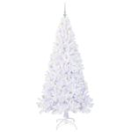 Casa si Gradina - Decoratiuni - Decoratiuni de sezon - Brad de Craciun artificial cu 300 LED Alb 210 cm PVC si Otel - Infinity.ro