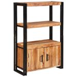 Casa si Gradina - Mobilier - Biblioteci si rafturi - Biblioteci - Raft cu usi Maro 72 x 33 x 110 cm Lemn masiv de acacia si metal - Infinity.ro