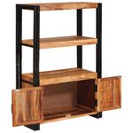 Casa si Gradina - Mobilier - Biblioteci si rafturi - Biblioteci - Raft cu usi Maro 72 x 33 x 110 cm Lemn masiv de acacia si metal - Infinity.ro