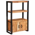 Casa si Gradina - Mobilier - Biblioteci si rafturi - Biblioteci - Raft cu usi Maro 72 x 33 x 110 cm Lemn masiv de acacia si metal - Infinity.ro