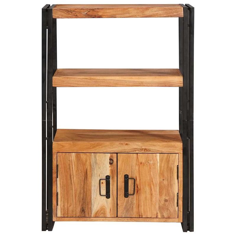 Casa si Gradina - Mobilier - Biblioteci si rafturi - Biblioteci - Raft cu usi Maro 72 x 33 x 110 cm Lemn masiv de acacia si metal - Infinity.ro