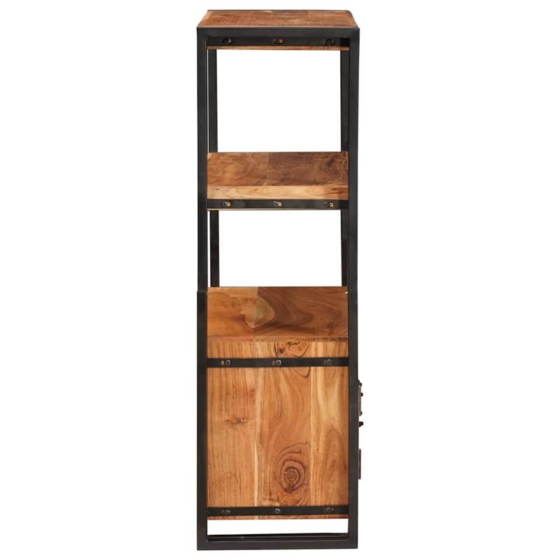 Casa si Gradina - Mobilier - Biblioteci si rafturi - Biblioteci - Raft cu usi Maro 72 x 33 x 110 cm Lemn masiv de acacia si metal - Infinity.ro