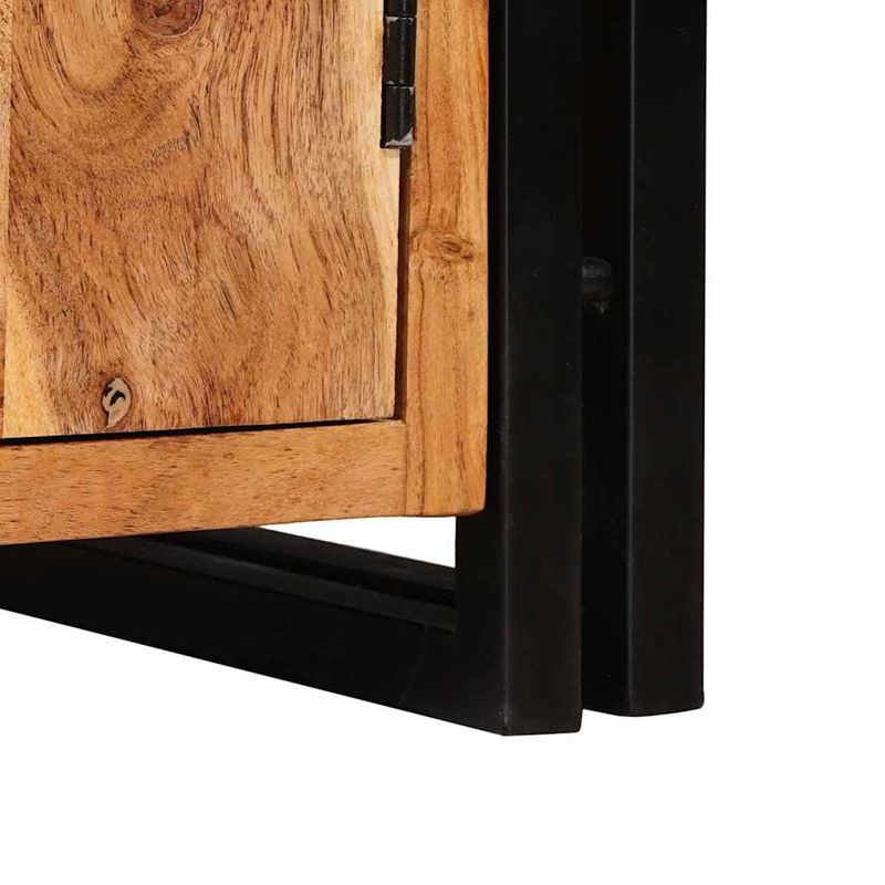 Casa si Gradina - Mobilier - Biblioteci si rafturi - Biblioteci - Raft cu usi Maro 72 x 33 x 110 cm Lemn masiv de acacia si metal - Infinity.ro