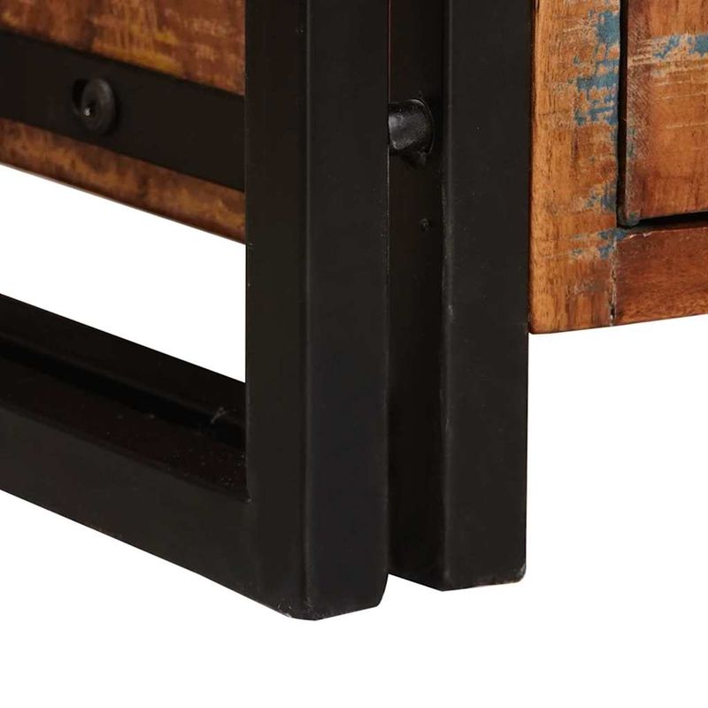 Casa si Gradina - Mobilier - Biblioteci si rafturi - Biblioteci - Raft cu usi Maro 72 x 33 x 110 cm Lemn masiv recuperat si metal - Infinity.ro