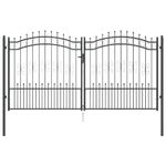 Casa si Gradina - Constructii - Usi interior, exterior si garaj - Usi garaj - Poarta din Gard cu Varf de Lanca Gri 305 x 150 cm Otel - Infinity.ro