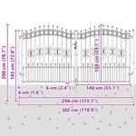 Casa si Gradina - Constructii - Usi interior, exterior si garaj - Usi garaj - Poarta din Gard cu Varf de Lanca Gri 305 x 150 cm Otel - Infinity.ro