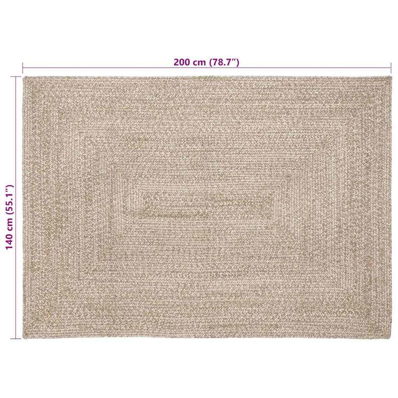 Casa si Gradina - Textile si covoare - Covoare - Covoare casa - Covor Natural si alb 140 x 200 cm Iuta - Infinity.ro