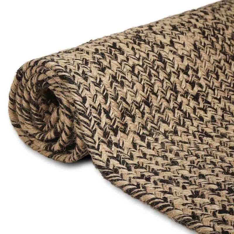 Casa si Gradina - Textile si covoare - Covoare - Covoare casa - Covor Natural si negru 200 x 200 cm Iuta - Infinity.ro