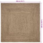 Casa si Gradina - Textile si covoare - Covoare - Covoare casa - Covor Natural si negru 200 x 200 cm Iuta - Infinity.ro