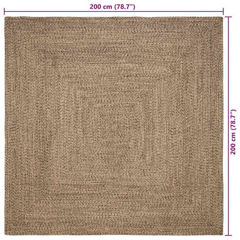 Casa si Gradina - Textile si covoare - Covoare - Covoare casa - Covor Natural si negru 200 x 200 cm Iuta - Infinity.ro