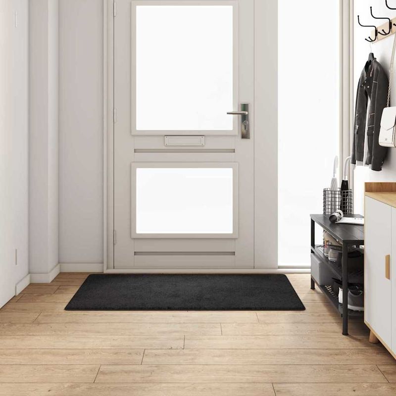 Casa si Gradina - Textile si covoare - Covoare - Covoare casa - Runner din covor Negru 80 x 150 cm 100% Polipropilena Tuft - Infinity.ro